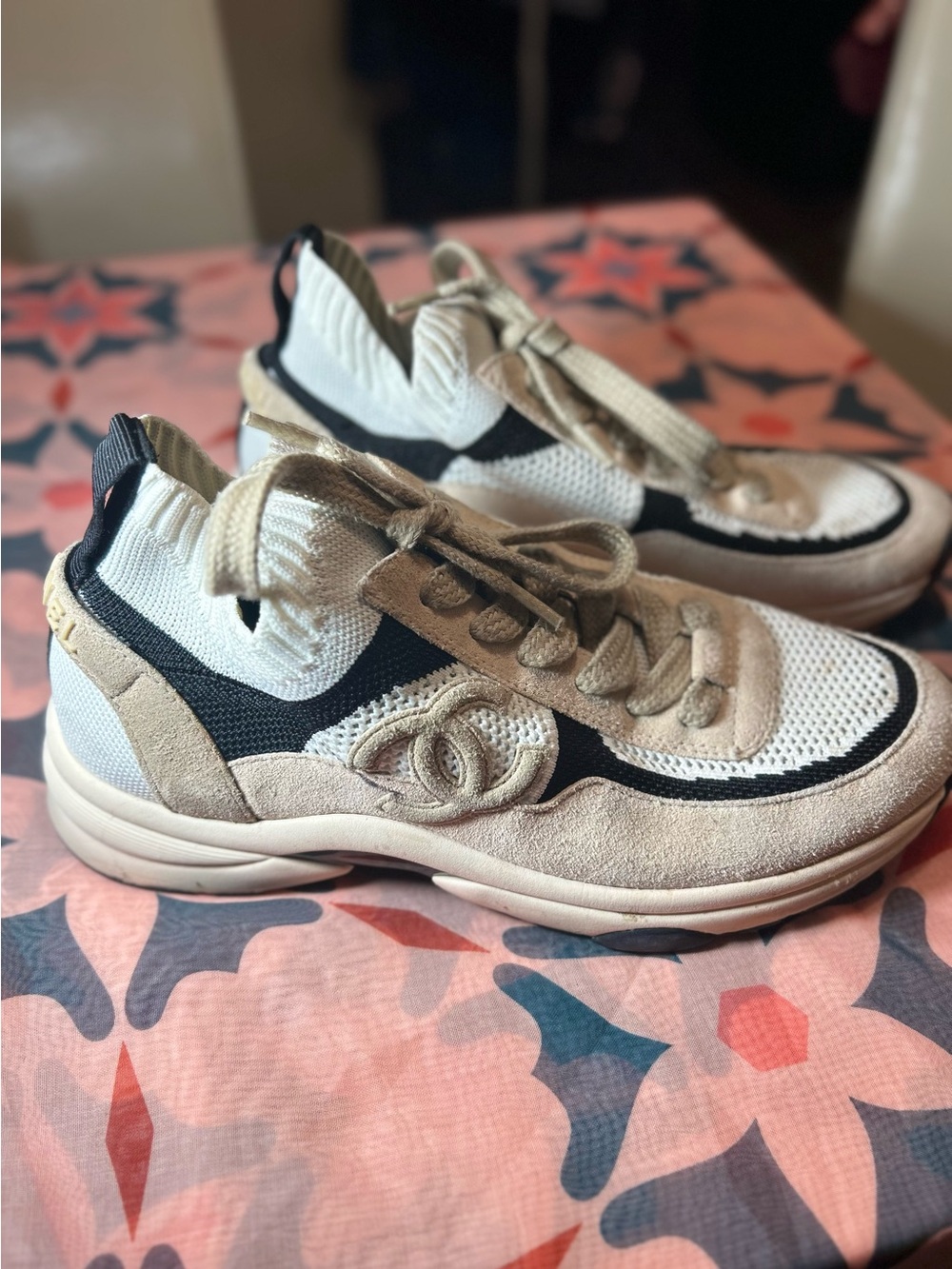 Chanel Interlocking CC Logo Sock Sneakers EU: 38.5 | No Box GC